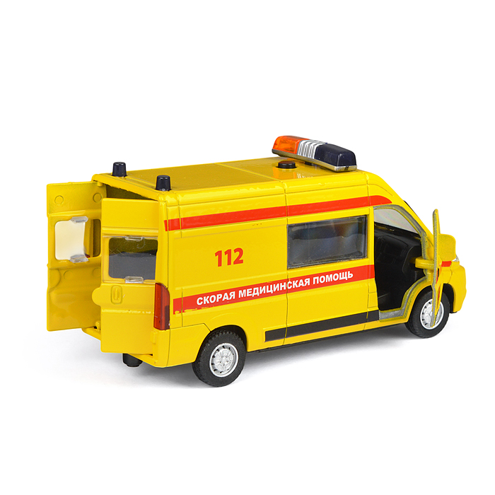 Фото к товару Машина металл Citroen Jumper Реанимация 14 см, (двер, баг, желтая) инерц., в коробке Машина металл Citroen Jumper Реанимация 14 см, (двер, баг, желтая) инерц., в коробке