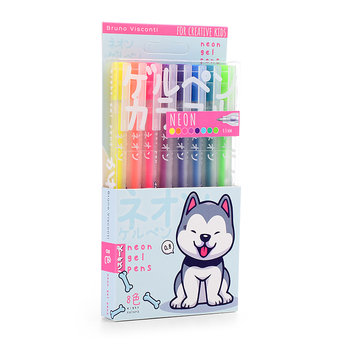 Фото к товару Набор гелевых ручек "Neon.Kawaii animals" 0.8 мм, 8 цветов Набор гелевых ручек "Neon.Kawaii animals" 0.8 мм, 8 цветов