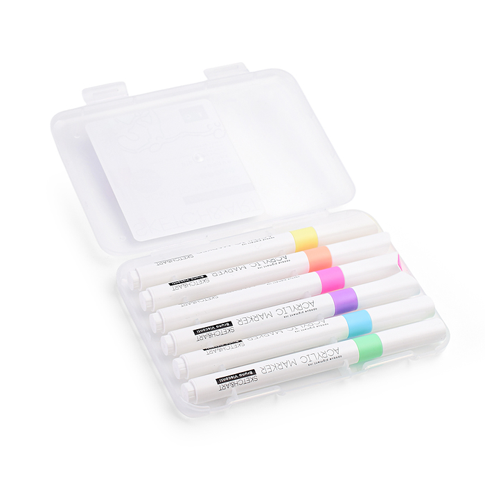 Фото к товару Набор маркеров акриловых "Sketch&Art" Пастельные цвета, 6цв. Набор маркеров акриловых "Sketch&Art" Пастельные цвета, 6цв.