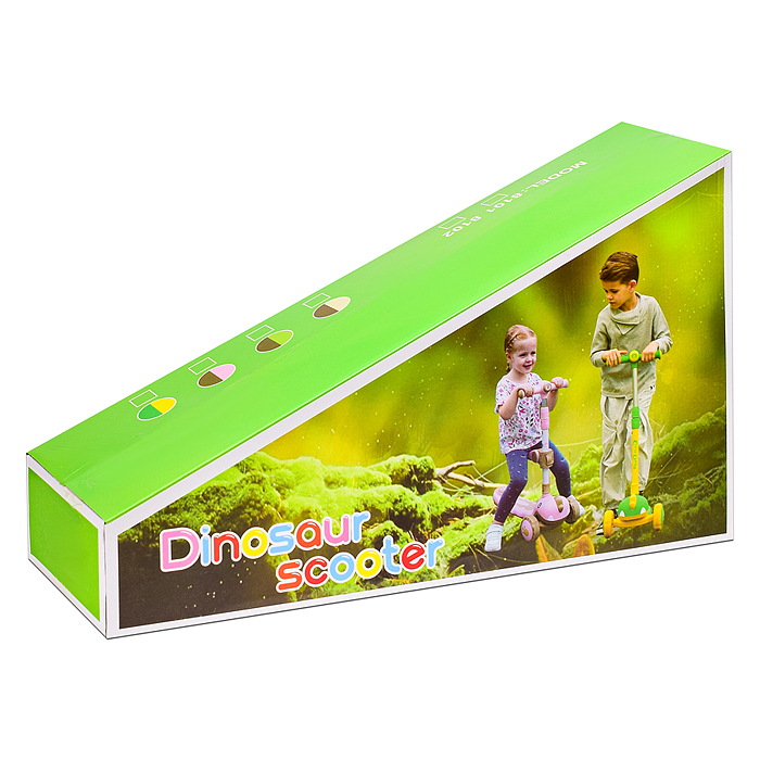 Фото к товару Самокат U001193Y "Динозаврик" 3-х. кол., колеса PU, розовый, в коробке Самокат U001193Y "Динозаврик" 3-х. кол., колеса PU, розовый, в коробке