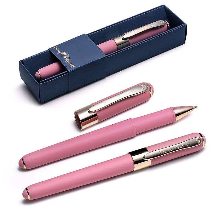 Ручка в футляре "Monaco" шариковая 0.5мм, синяя (розовый корпус, синяя коробка)