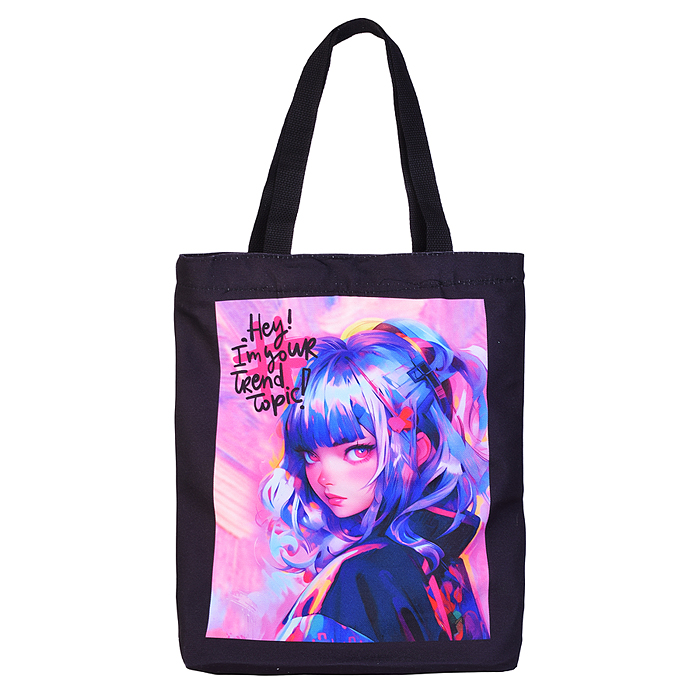 Сумка-шоппер "Hey Girl" 34х43,5x8 см, расширение дна 8 см, плотный полиэстер, 1 отделение н Сумка-шоппер "Hey Girl" 34х43,5x8 см, расширение дна 8 см, плотный полиэстер, 1 отделение н