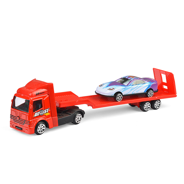 Фото к товару Модель металл Автоперевозчик 19,5 см и 7см, (своб. ход, подв. прицеп и пандус) Модель металл Автоперевозчик 19,5 см и 7см, (своб. ход, подв. прицеп и пандус)