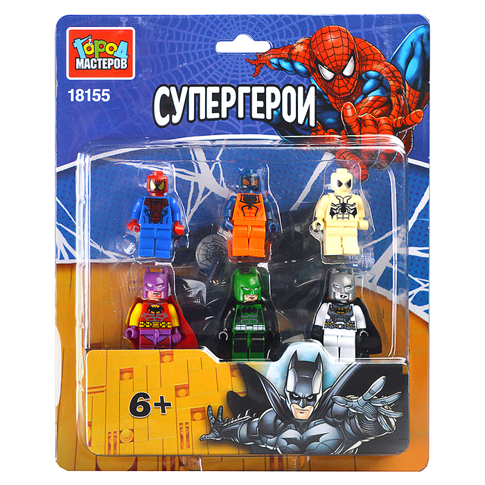 Конструктор фигурки "Бэтмен+спайдермен" 6 шт.