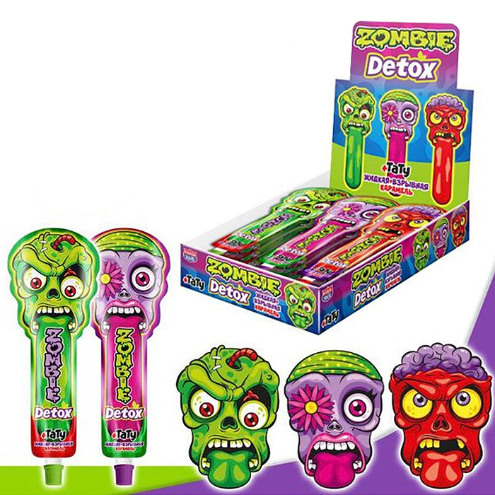 Жидкая карамель "Zombie Detox" (со взрывной карамелью и татуировкой) ассорти 7г*30шт