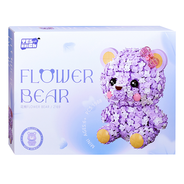 Конструктор 2169 "Цветочный мишутка" 1988 дет, в коробке