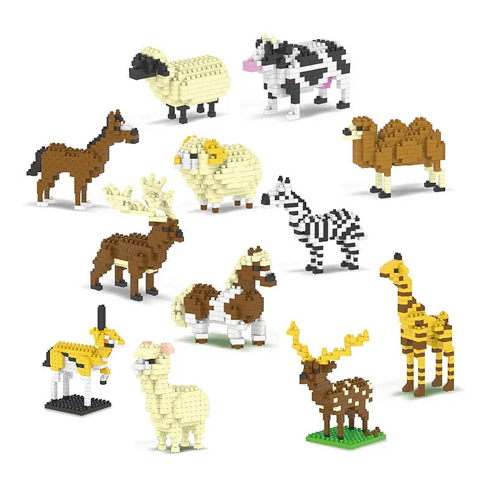 Конструктор 695A "Парнокопытные животные" в ассортименте, в коробке