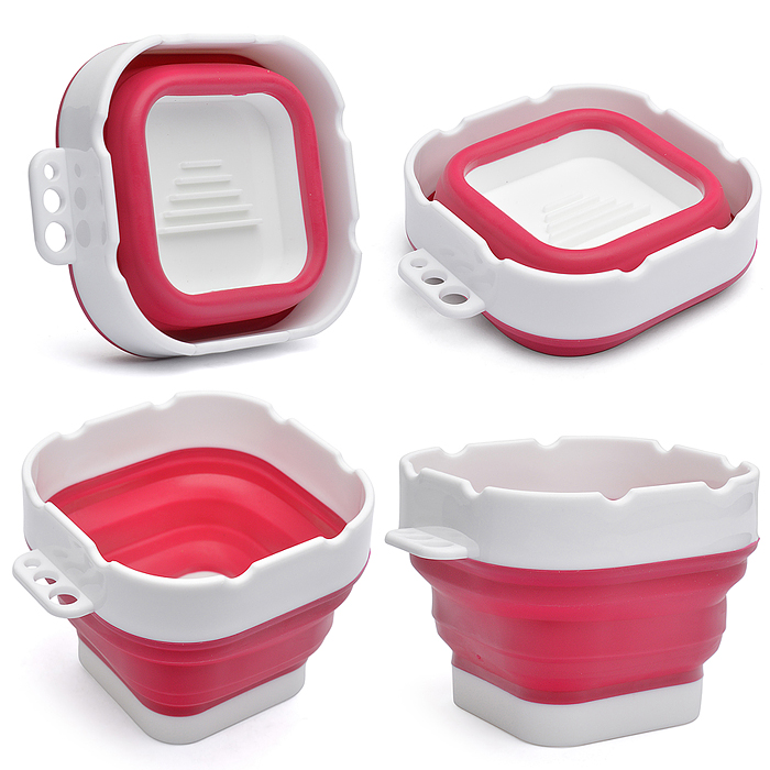 Стакан складной для ИЗО 300 мл, 9,5x9,5x8 см, высота 8 см, в сложенном виде 3 см, силиконо