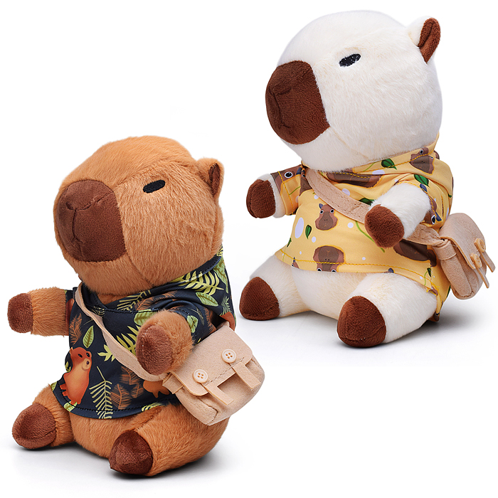 Мягкая игрушка М1491 "Капибара в футболке с сумочкой" 25 см