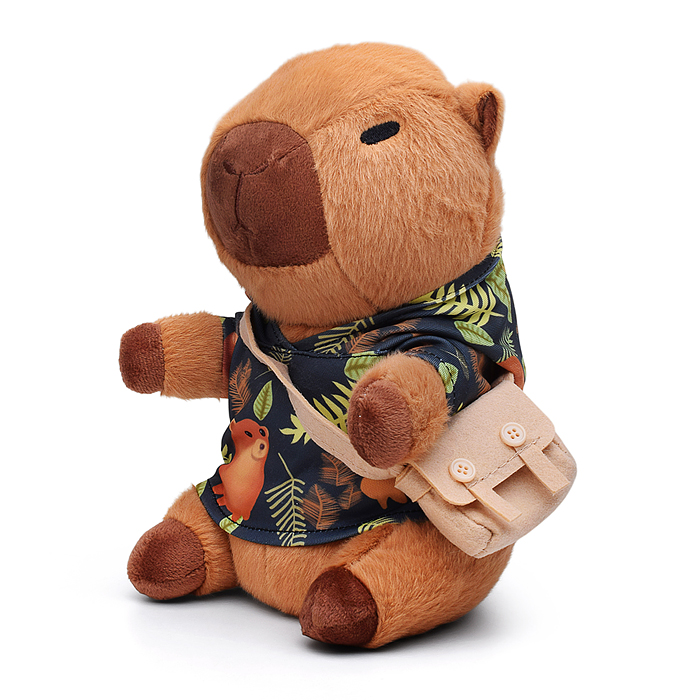 Мягкая игрушка М1491 "Капибара в футболке с сумочкой" 25 см