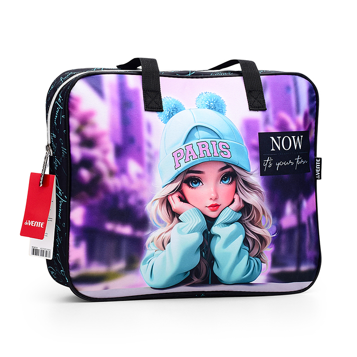 Папка для тетрадей, ИЗО и технологии "Paris Girl" A4 (36x28x8 см) плотный износостойкий пол