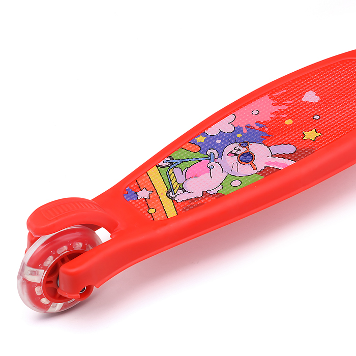 Фото к товару Самокат трёхколёсный ROCKET колёса PU, цвет красный Самокат трёхколёсный ROCKET колёса PU, цвет красный