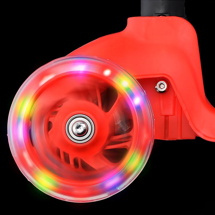 Фото к товару Самокат трёхколёсный ROCKET колёса PU, цвет красный Самокат трёхколёсный ROCKET колёса PU, цвет красный