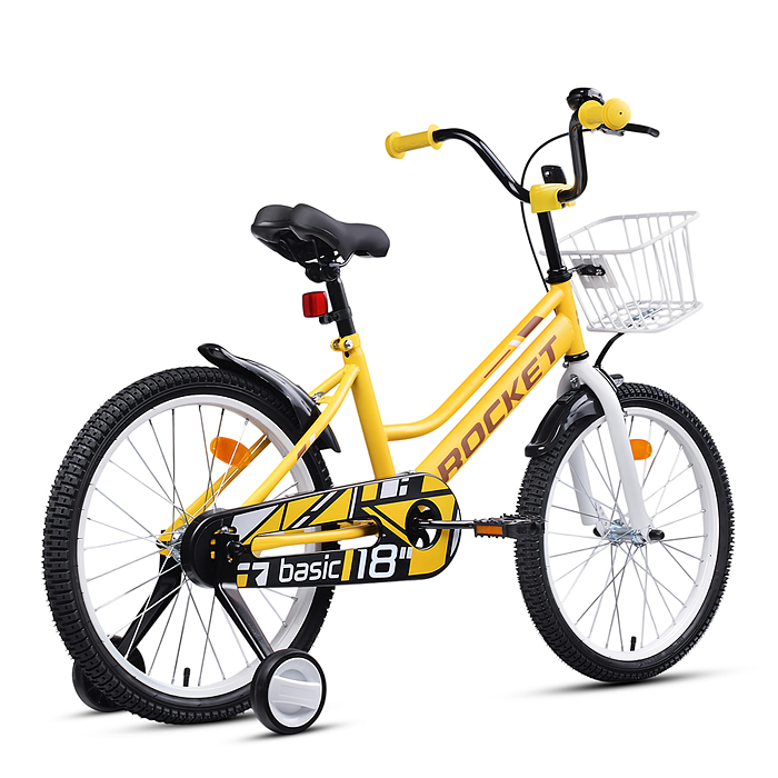 Фото к товару Велосипед 18" Rocket Basic, цвет желтый Велосипед 18" Rocket Basic, цвет желтый