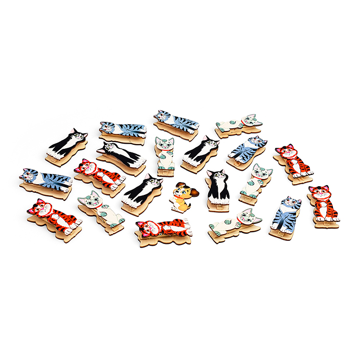 Фото к товару Набор счетного материала на прищепках "Кошки на заборе" Набор счетного материала на прищепках "Кошки на заборе"