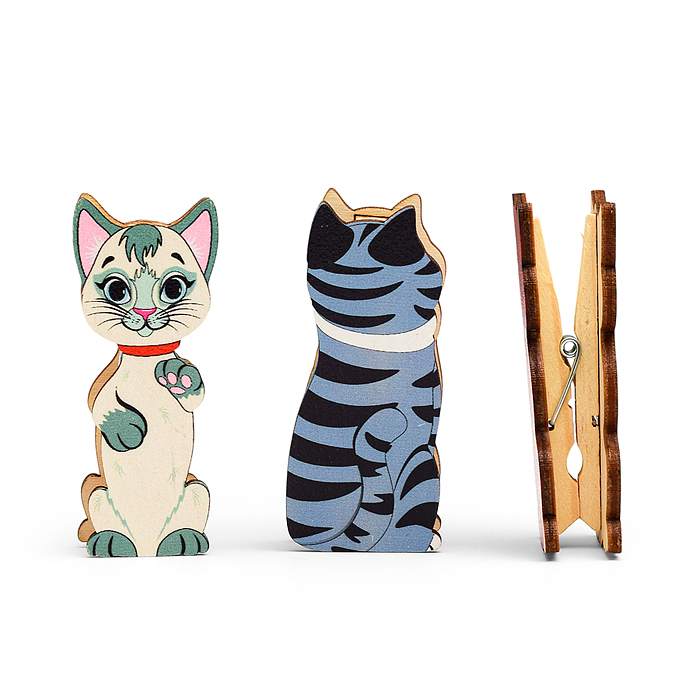 Фото к товару Набор счетного материала на прищепках "Кошки на заборе" Набор счетного материала на прищепках "Кошки на заборе"