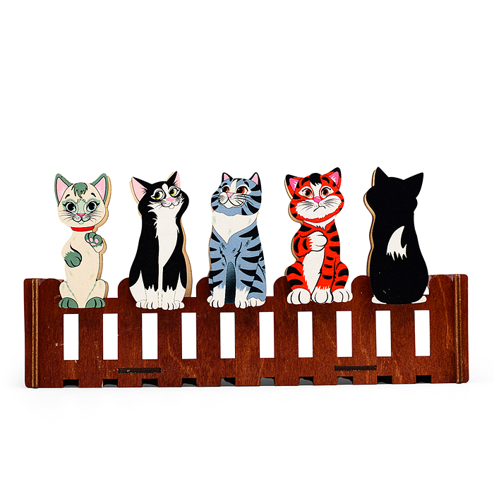 Фото к товару Набор счетного материала на прищепках "Кошки на заборе" Набор счетного материала на прищепках "Кошки на заборе"