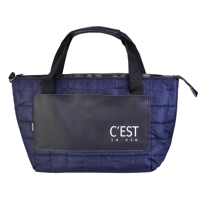 Сумка тоут большая "C'est La Vie" 37x29,5x15 см, высококачественная стеганная плащевка и ис