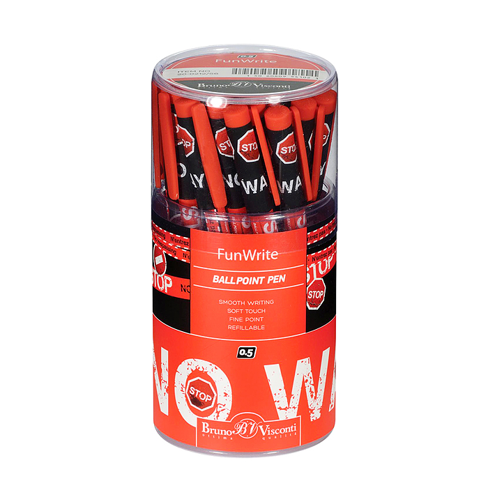 Ручка "FunWrite. Keep Away. Stop" шариковая, 0.5 мм, синяя