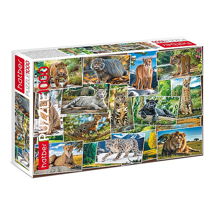 Пазлы 1000 "Дикие кошки"