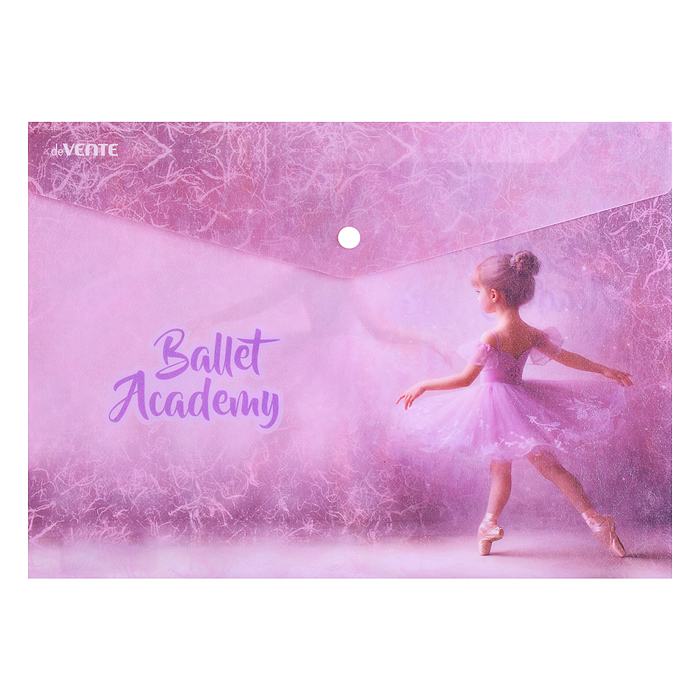 Папка-конверт на кнопке "Ballet Academy" A4 (330x235 мм) 180 мкм, матовая полупрозрачная с 