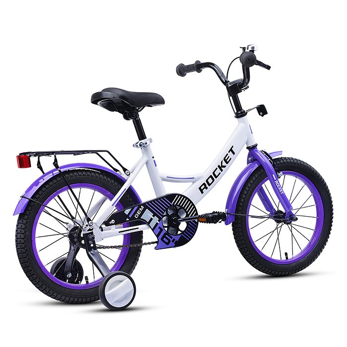 Фото к товару Велосипед 16" Rocket Gem, цвет белый/фиолетовый Велосипед 16" Rocket Gem, цвет белый/фиолетовый