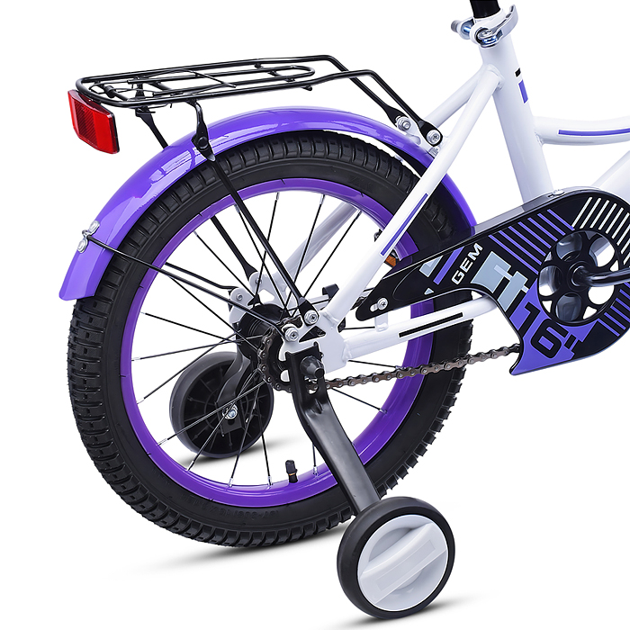 Фото к товару Велосипед 16" Rocket Gem, цвет белый/фиолетовый Велосипед 16" Rocket Gem, цвет белый/фиолетовый