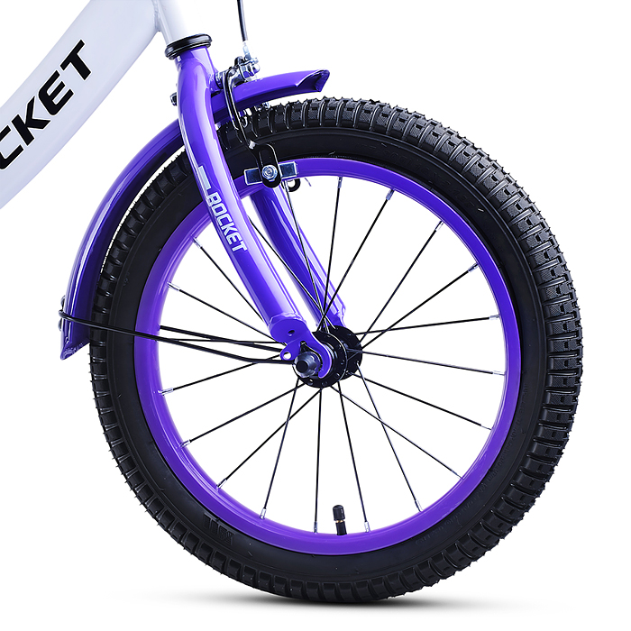 Фото к товару Велосипед 16" Rocket Gem, цвет белый/фиолетовый Велосипед 16" Rocket Gem, цвет белый/фиолетовый