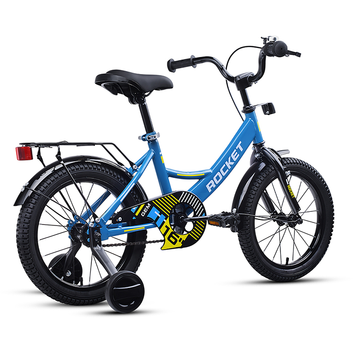 Фото к товару Велосипед 16" Rocket Gem, цвет голубой Велосипед 16" Rocket Gem, цвет голубой