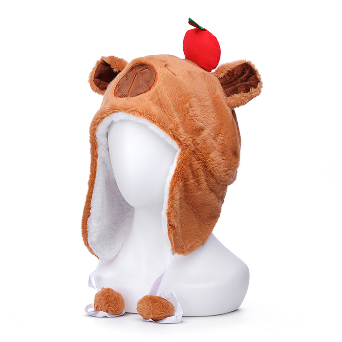 Шапка карнавальная 00-6839 "Капибара" с вишенкой 29*32см.