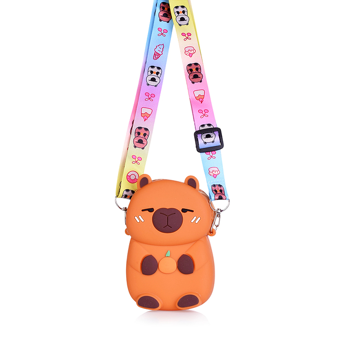 Фото к товару Сумочка детская 00-6751 "Капибара с апельсинкой" Сумочка детская 00-6751 "Капибара с апельсинкой"