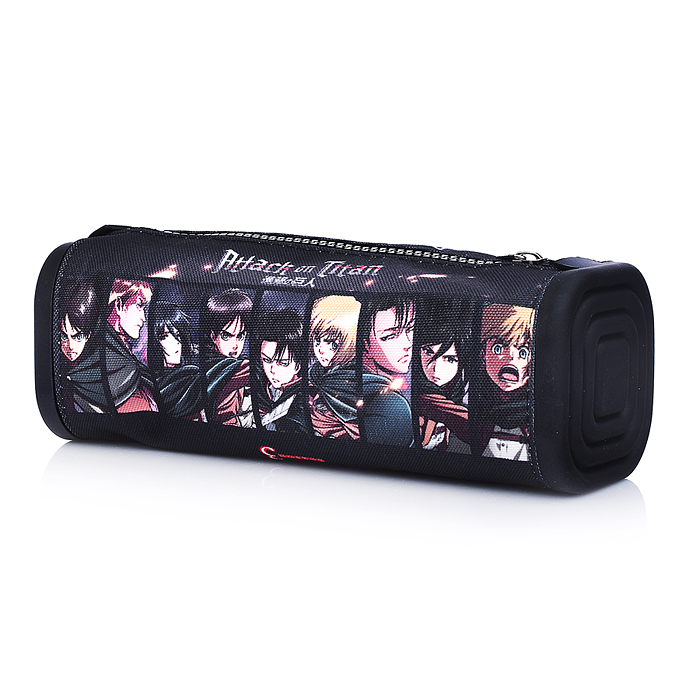 Пенал 200х70х70мм на молнии мягкий силикон+ткань "Атака Титанов" Сезон 1-3