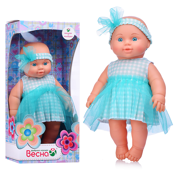 Кукла Малышка в мятном платье 