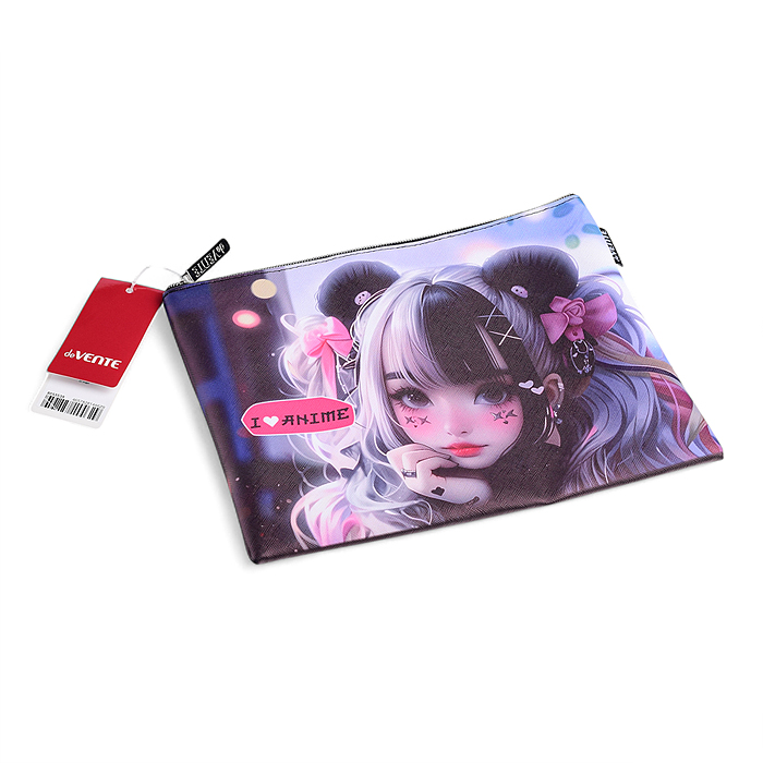 Папка для тетрадей "I Love Anime" A5 (27x20,5x1 см) на молнии сверху, матовая антивандальна