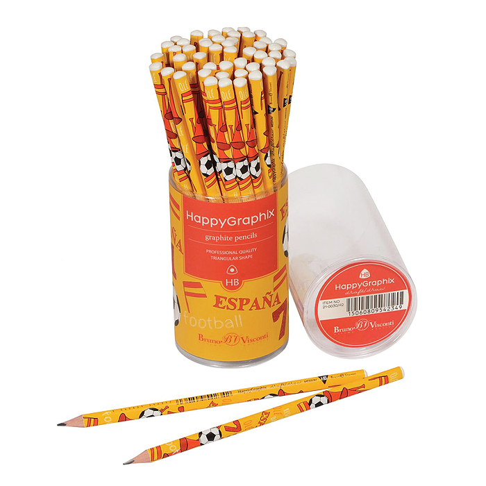Карандаш чернографитовый "HappyGraphix. Футбол.Чемпионы. Испания" НВ