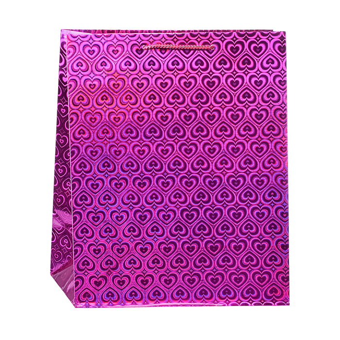 Пакет подарочный голография размер l, 4 цвета 