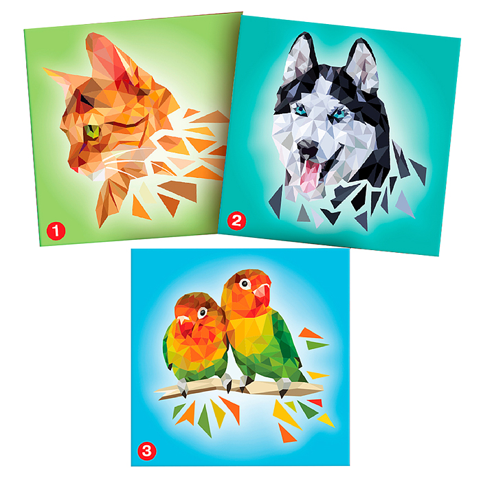 Аппликация наклейками по номерам. Домашние любимцы