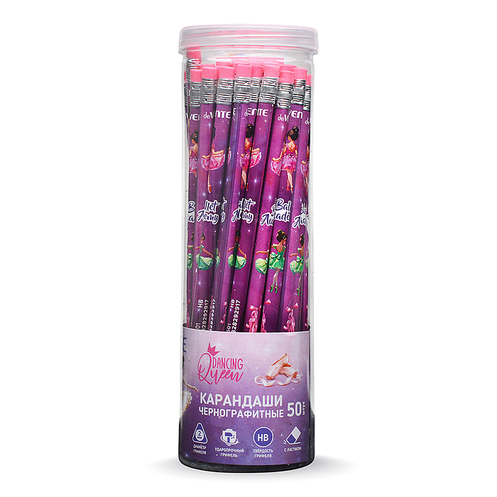 Фото к товару Карандаш чернографитный "Ballet Academy" HB, диаметр грифеля 2 мм, трёхгранный, с ластиком, заточенн Карандаш чернографитный "Ballet Academy" HB, диаметр грифеля 2 мм, трёхгранный, с ластиком, заточенн