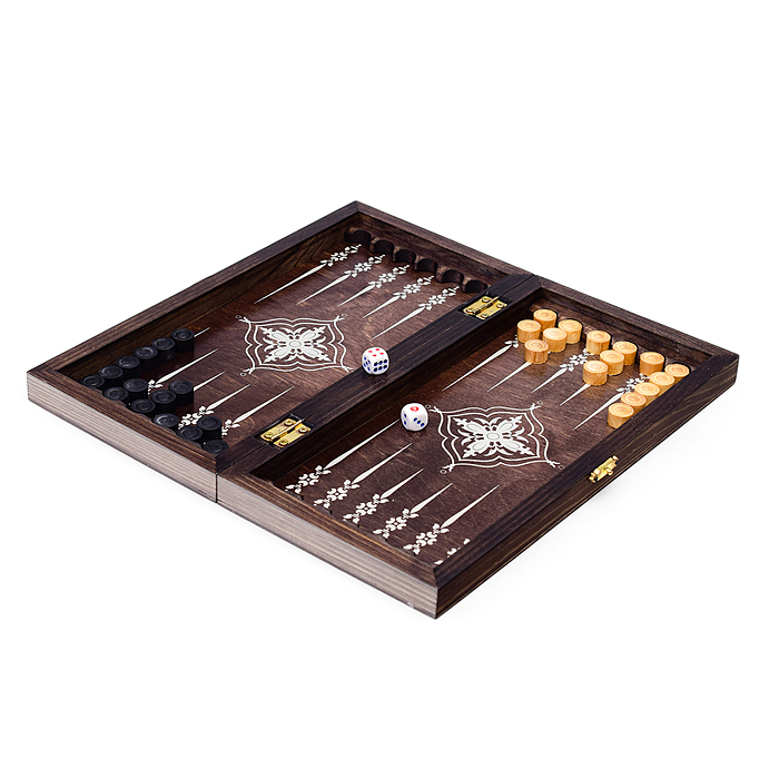 Фото к товару Игра 2в1 дорожная венге, рисунок серебро (нарды, шашки) "Классика" (290*145*40) Игра 2в1 дорожная венге, рисунок серебро (нарды, шашки) "Классика" (290*145*40)