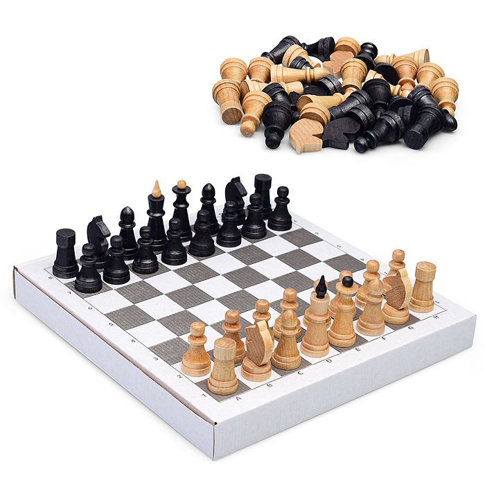 Шахматы обиходные деревянные "Объедовские" с дорожной гофродоской "Классика" (295*295*36) Шахматы обиходные деревянные "Объедовские" с дорожной гофродоской "Классика" (295*295*36)