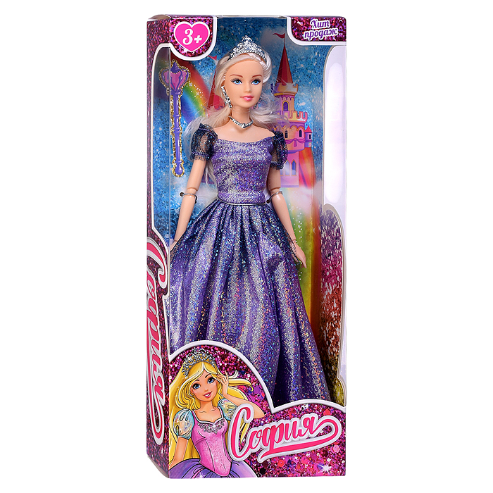 Фото к товару Кукла София-Принцесса 29 см. (акс., руки и ноги сгиб.,) в коробке Кукла София-Принцесса 29 см. (акс., руки и ноги сгиб.,) в коробке