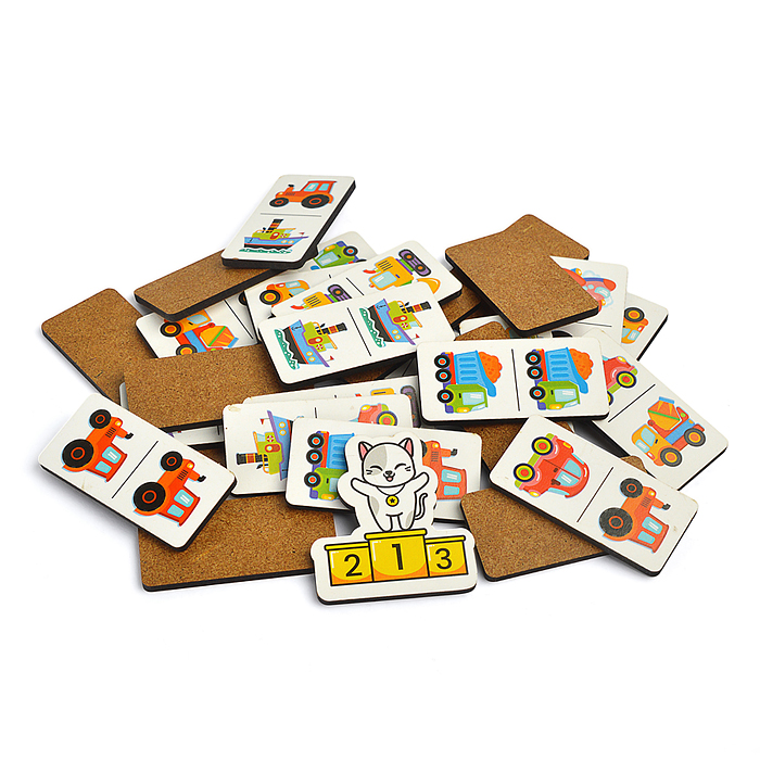 Фото к товару Домино деревянное "Транспорт" Far far land wood 28 фишек Домино деревянное "Транспорт" Far far land wood 28 фишек