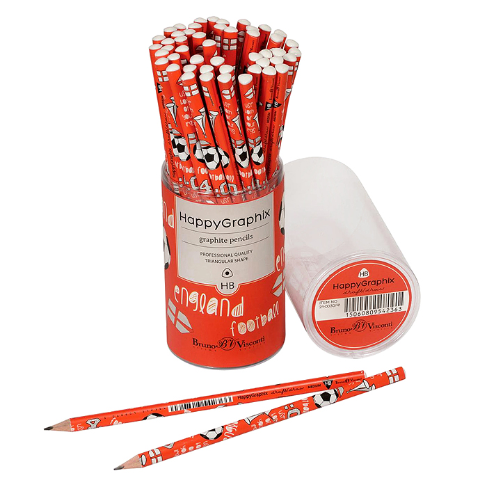 Карандаш чернографитовый "HappyGraphix. Футбол.Чемпионы. Англия" НВ