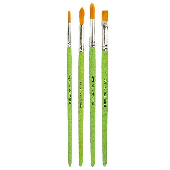 Набор из 4 кистей "ZOO" синтетика (кругл.3, 4, 5; пл.7) Набор из 4 кистей "ZOO" синтетика (кругл.3, 4, 5; пл.7)