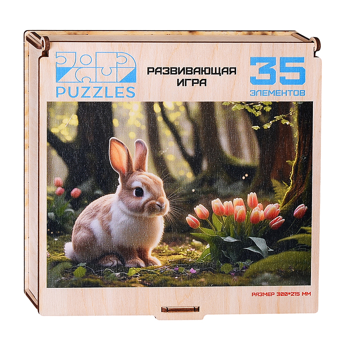 Пазл "Зайчонок" (ХДФ, деревянная коробка) Пазл "Зайчонок" (ХДФ, деревянная коробка)