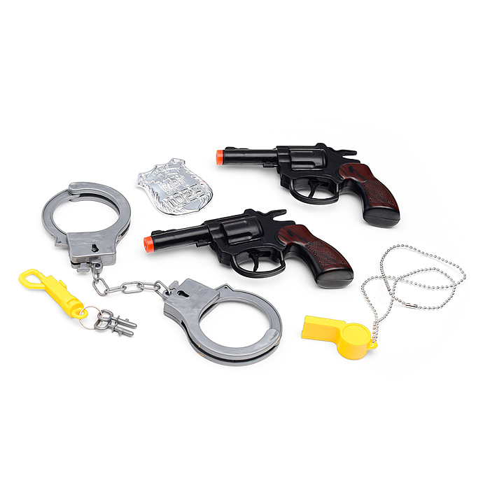 Набор 88999 "Военный" два пистолета, наручники, свисток, жетон в пакете