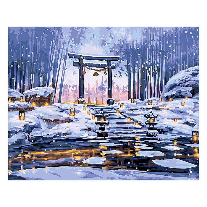 Набор для раскрашивания по номерам (со светодиодами) 50х40 см "Ворота духов"