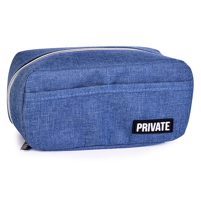 Пенал "Private" 21x10x7 см, прямоугольный для 80 предметов, плотный износостойкий полиэстер