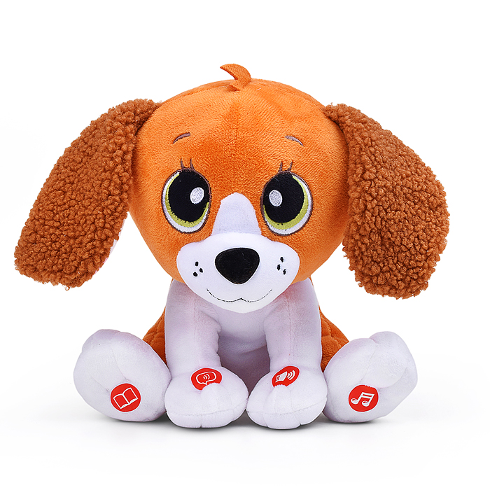 Игрушка мягкая интерак., Щенок сказочник 25см, (говорит, поёт) в коробке