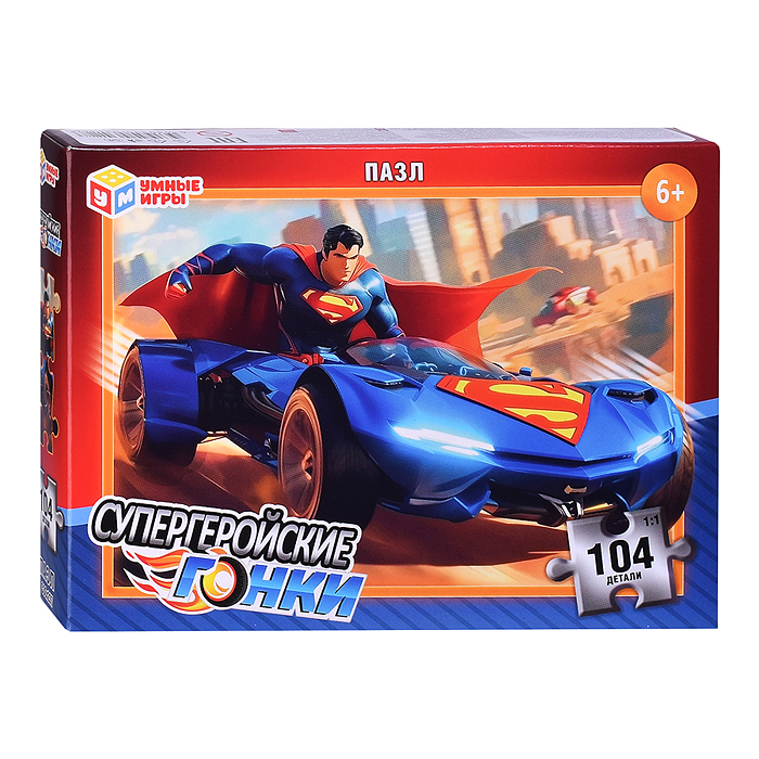 Пазлы 104 "Супергеройские гонки" 190х141х35 мм. 